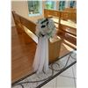 Image 3 : Qty 5 White Artificial Wedding Pew Flower Bouquet Arrangements Approx. 9" Dia, 38"L