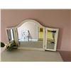 Image 3 : White Vanity Set w/ Mirror, Drawers & Stool 51" x 19" x 31"H (flowers not included)