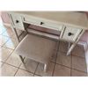 Image 5 : White Vanity Set w/ Mirror, Drawers & Stool 51" x 19" x 31"H (flowers not included)