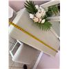 Image 9 : White Vanity Set w/ Mirror, Drawers & Stool 51" x 19" x 31"H (flowers not included)