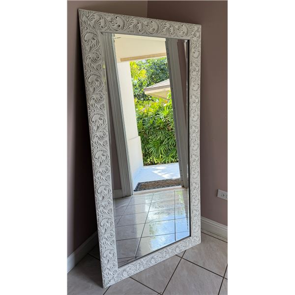 Large Wall Mirror w/ Carved Frame 31" x 65"