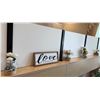 Image 1 : Qty 4 Small Artificial Flower Arrangements & Framed Love Sign, Misc Sizes
