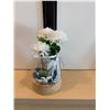 Image 2 : Qty 4 Small Artificial Flower Arrangements & Framed Love Sign, Misc Sizes