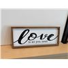 Image 3 : Qty 4 Small Artificial Flower Arrangements & Framed Love Sign, Misc Sizes