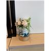 Image 4 : Qty 4 Small Artificial Flower Arrangements & Framed Love Sign, Misc Sizes
