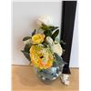 Image 5 : Qty 4 Small Artificial Flower Arrangements & Framed Love Sign, Misc Sizes