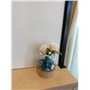 Image 6 : Qty 4 Small Artificial Flower Arrangements & Framed Love Sign, Misc Sizes