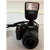 Image 1 : Nikon D3200 DSLR Digital Camera w/ AF-S DX Nikkor 18-55mm f/3.5-5.6G VR Lens & Vivitar Series 1 Flas