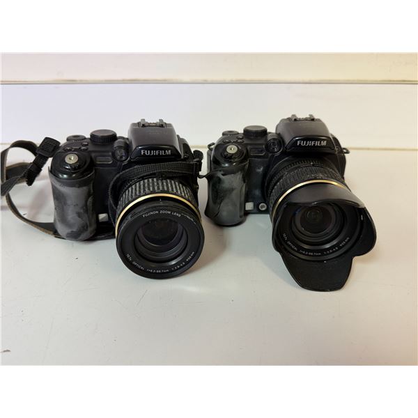 Qty 2 Fujifilm FinePix S9100 Pro Digital Cameras w/ Misc Lenses