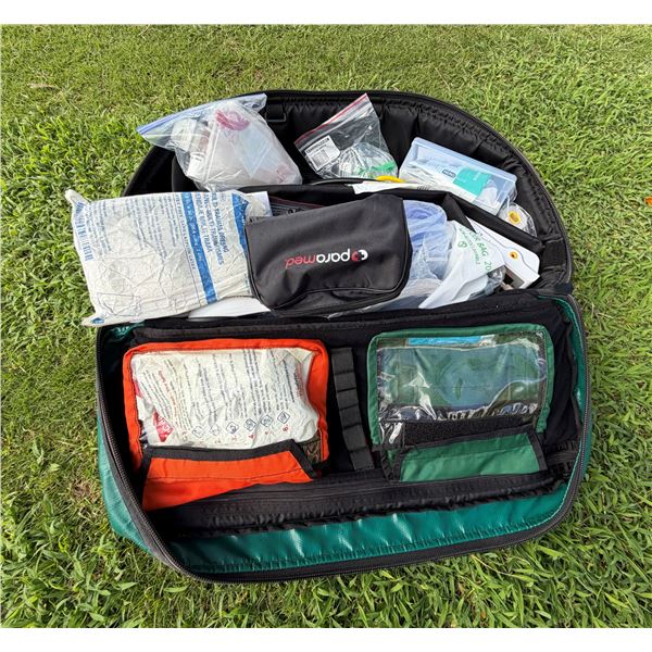 Paramed Stocked First Aid Kit: Trauma Dressings, Microlife Blood Pressure Monitor, Thermometer, Stet