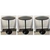 Image 1 : Qty 3 Black Round Pedestal Tables 24" Dia, 39"H