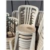 Image 11 : Multiple Green & White Plastic Stacking Chairs