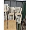 Image 8 : Multiple Green & White Plastic Stacking Chairs
