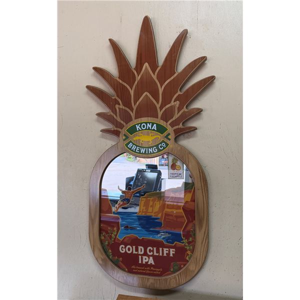 Kona Brewing Co. Gold Cliff IPA Pineapple-Shaped Wall Hanging