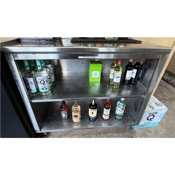 Metal 2 Shelf Cabinet w/ Open Front  (contents not included)