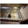 Image 2 : Metal Triple-Basin Double-Faucet Sink w/ Drainboard (contents not included)