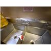 Image 5 : Metal Triple-Basin Double-Faucet Sink w/ Drainboard (contents not included)