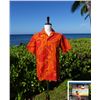 Image 1 : Qty 5 NEW Men's Red Aloha Shirts, Size S w/ Paradise Cove Hot/Cold Bag