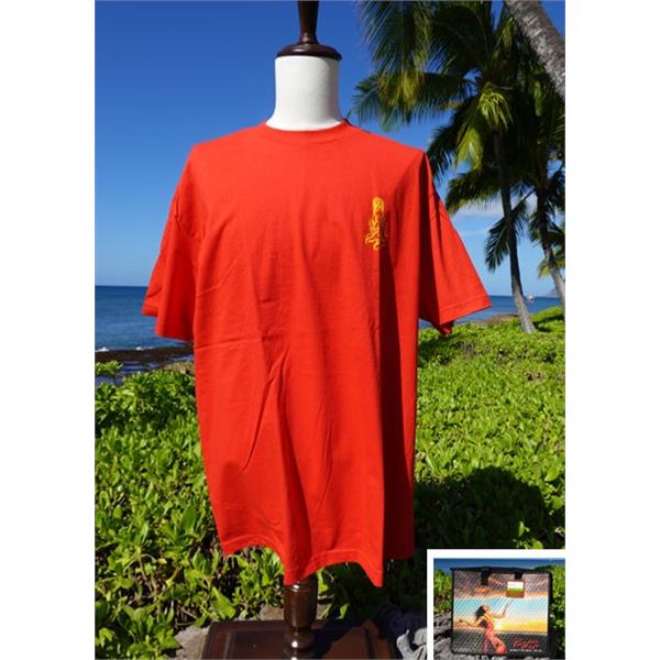 Qty 7 NEW Red Short Sleeve T-Shirts, Size 2XL w/ Paradise Cove Hot/Cold Bag
