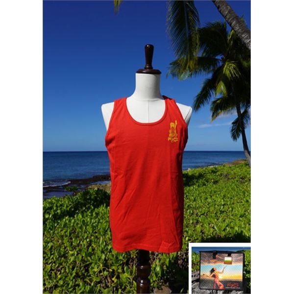 Qty 5 NEW Red Lifeguard Tank Tops, Size L  w/ Paradise Cove Hot/Cold Bag