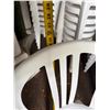 Image 12 : Qty 100 Grosfillex  White Miami Bistro Stacking Side Chairs (retail $41/each) 15" x 15" x 34"H
