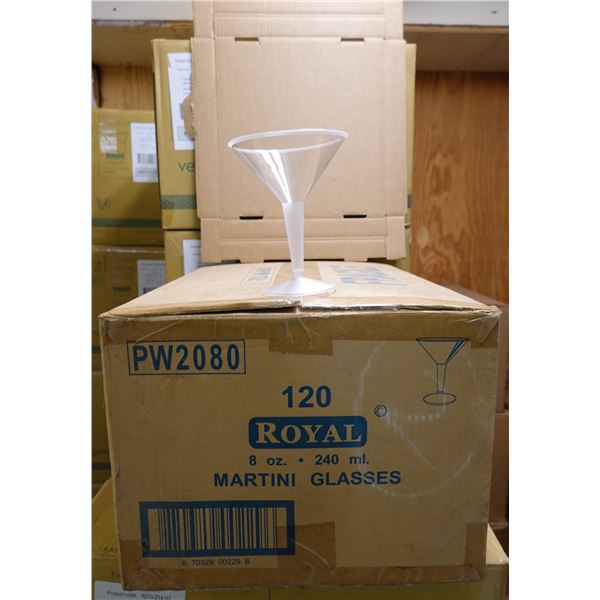 Qty 1.5 Boxes Royal Plastic Martini Glasses (1 full / 1 partial = approx. 30-35 glasses)