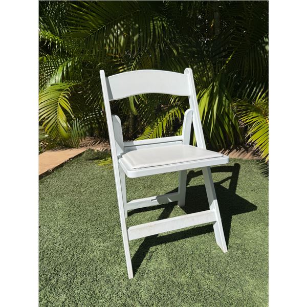 Qty 140 White Folding Chairs 15" x 14" x 32"H