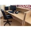 Image 1 : Wooden Laminate Reception Desk Shell 72" x 35" x 30" w/ Chair (electronics not included)