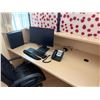 Image 2 : Wooden Laminate Reception Desk Shell 72" x 35" x 30" w/ Chair (electronics not included)