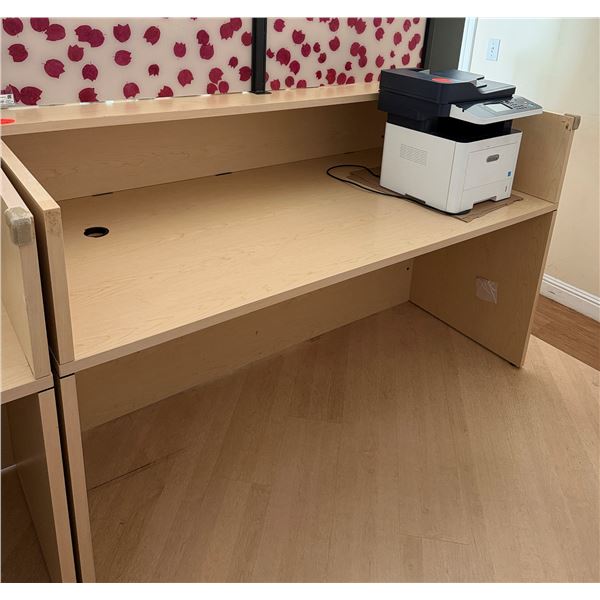 Wooden Laminate Reception Desk Shell 72" x 35" x 30" (electronics not included)