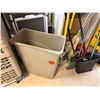 Image 2 : Multiple Cleaning Supplies: Brooms, Dust Pans, Waste Basket, Step Ladder, etc