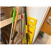 Image 8 : Multiple Cleaning Supplies: Brooms, Dust Pans, Waste Basket, Step Ladder, etc