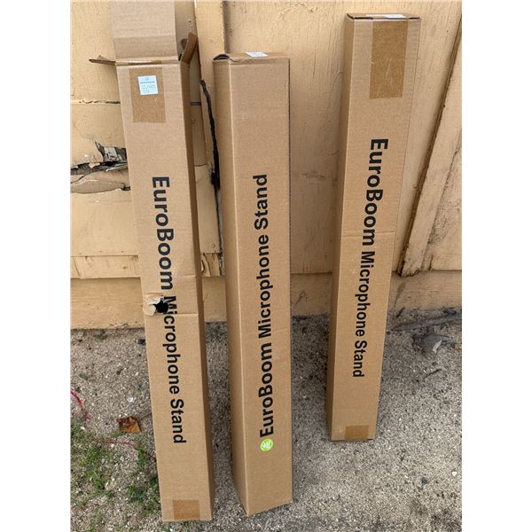 Qty 3 EuroBoom On-Stage Microphone Stands (New in Box)