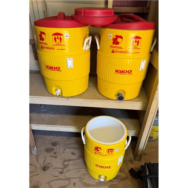 Qty 3 Igloo 10-Gallon Coolers w/ Covers