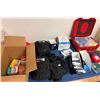 Image 1 : Multiple Medical Supplies: CPR Rescue Mask Kits, Wipes, Bandages, Tape, Fire Blankets, etc