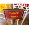 Image 2 : Canoe Rides Sign w/ Caution & No Trespassing Signs