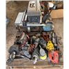 Image 1 : Multiple Power Tools: Table Saw, Drills, Grinders, BrassCraft Drain Cleaner, Circular Saw, etc
