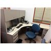 Image 1 : Curved Desk w/ Hutch, 5 Drawers 80" x 24" x  72" & Rolling Chair (contents not included)