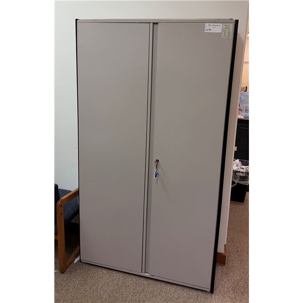 Spacesaver Metal 2-Door Storage Cabinet w/ Inside Shelving 42" x 12" x 76"H