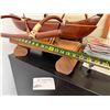 Image 5 : Carved Wooden Outrigger Canoe Structure on Wooden Base 18"L