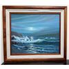 Image 1 : Ocean Scene Artwork by Artist Budd, Wood Framed & Matted 30" x 26"
