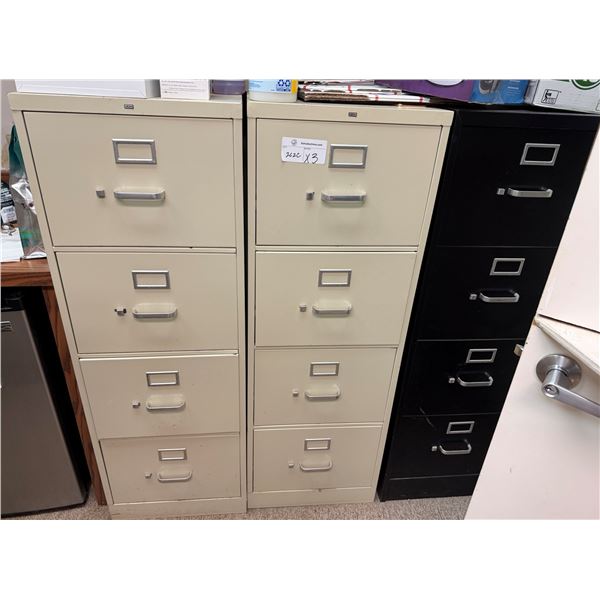 Qty 3 Metal 4-Drawer Filing Cabinets