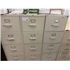 Image 4 : Qty 8 Metal Filing Cabinets: Four 4-Drawer & Four 3-Drawer