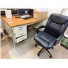 Image 2 : Metal Desk w/ Wood Top & Hutch w/ 5-Drawers & Rolling Chair (contents not included)