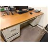 Image 5 : Metal Desk w/ Wood Top & Hutch w/ 5-Drawers & Rolling Chair (contents not included)