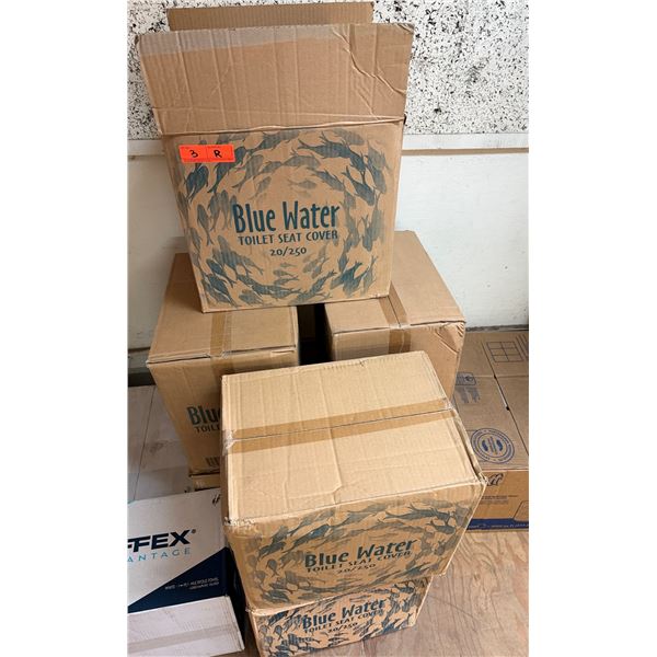 Qty 4 Boxes Blue Water Toilet Seat Covers New in 250 Count Containers