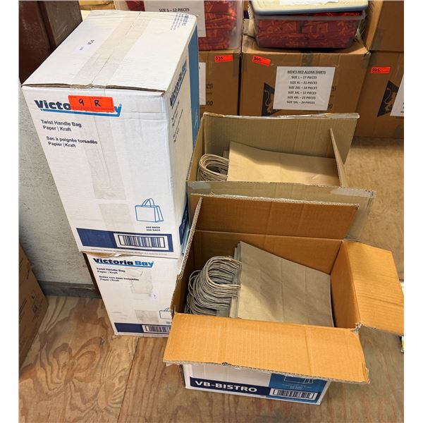 Qty 4 Boxes Victora Bay Twist Handle Paper Bags