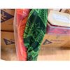Image 3 : Qty 2 Bolts Floral Print Fabric, Green & Orange