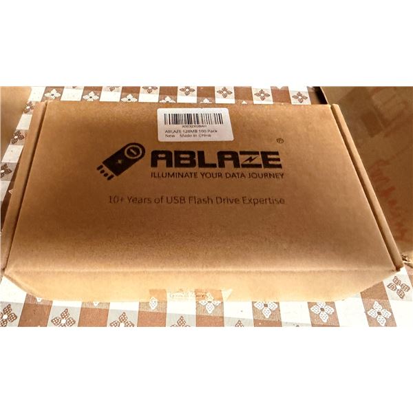 Box of 100 Ablaze 128 MB USB Flash Drives