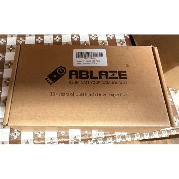 Box of 100 Ablaze 128 MB USB Flash Drives